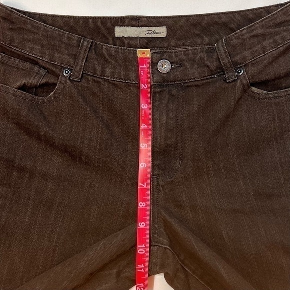Chicos Platinum Jeans Ultimate Fit‎ Slim Leg Brown Sz 1(8) Short EUC - Picture 5 of 8